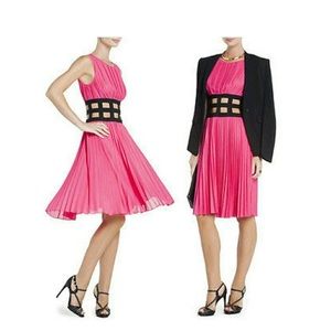 BCBG Pink Pleated Cutout Dress - Perfect for Prom!